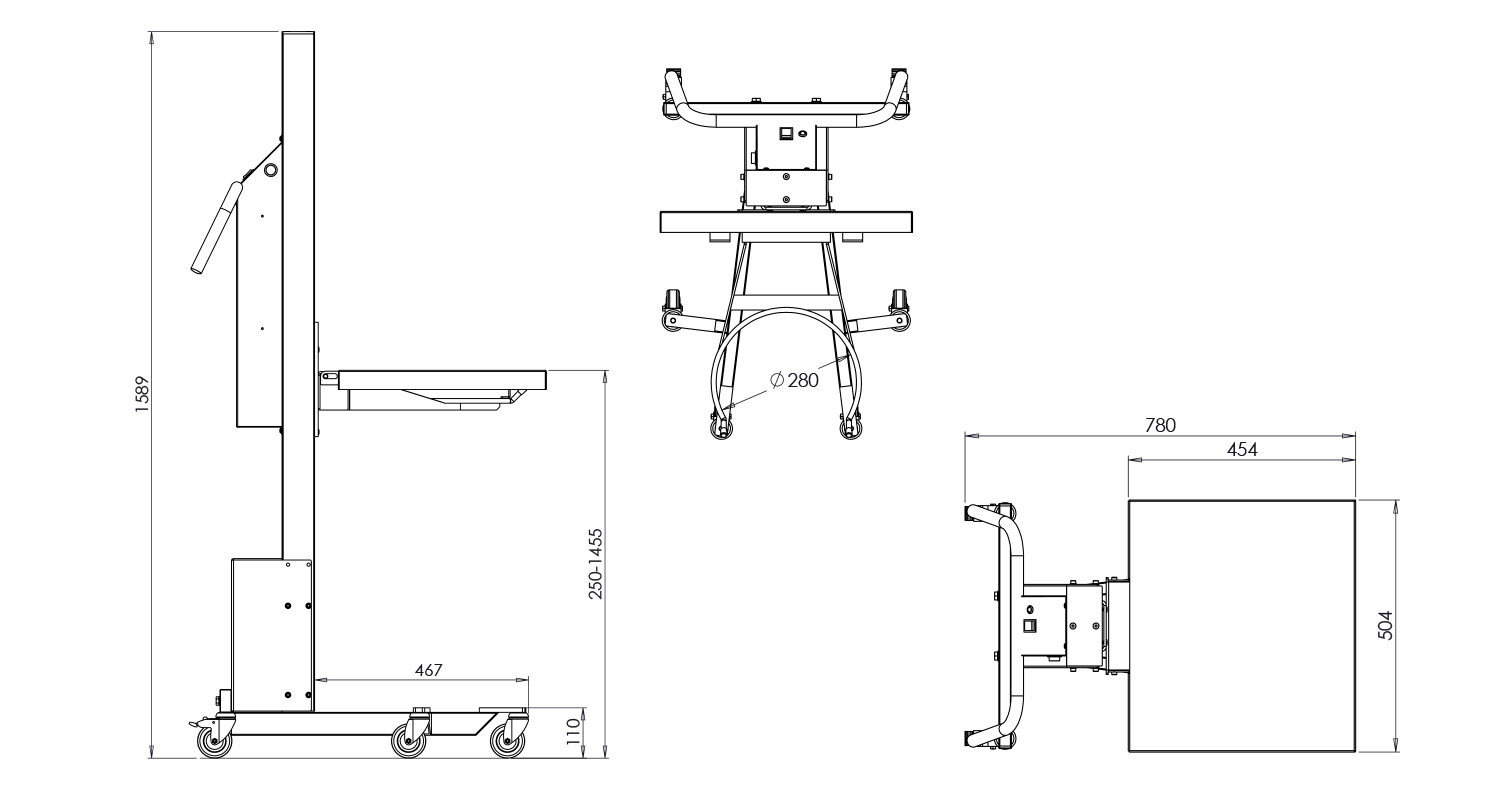 Varimixer - Multilift 30-60 - Product Dimensions Illustration