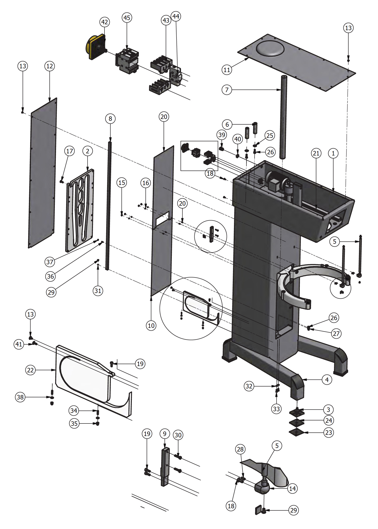 Varimixer AR200 VL4 - Spare Parts - machine column