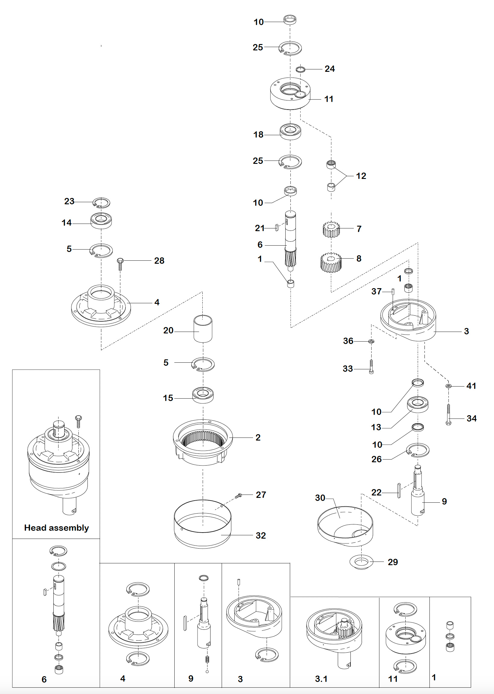 Varimixer AR40 VL1 - Reservedele - planetarisk rørehoved
