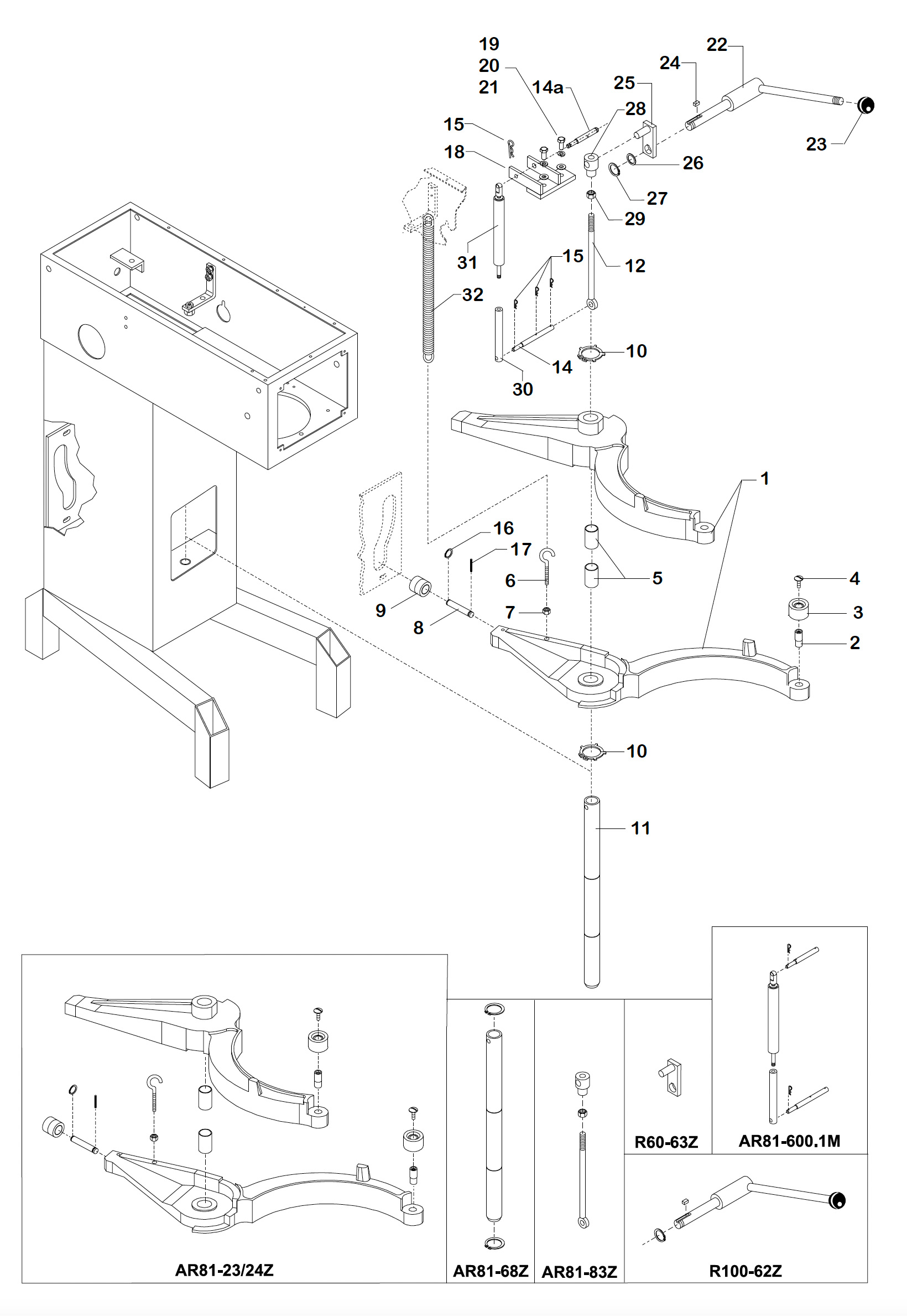 Varimixer AR80 VL1 - Spare Parts - lifting system