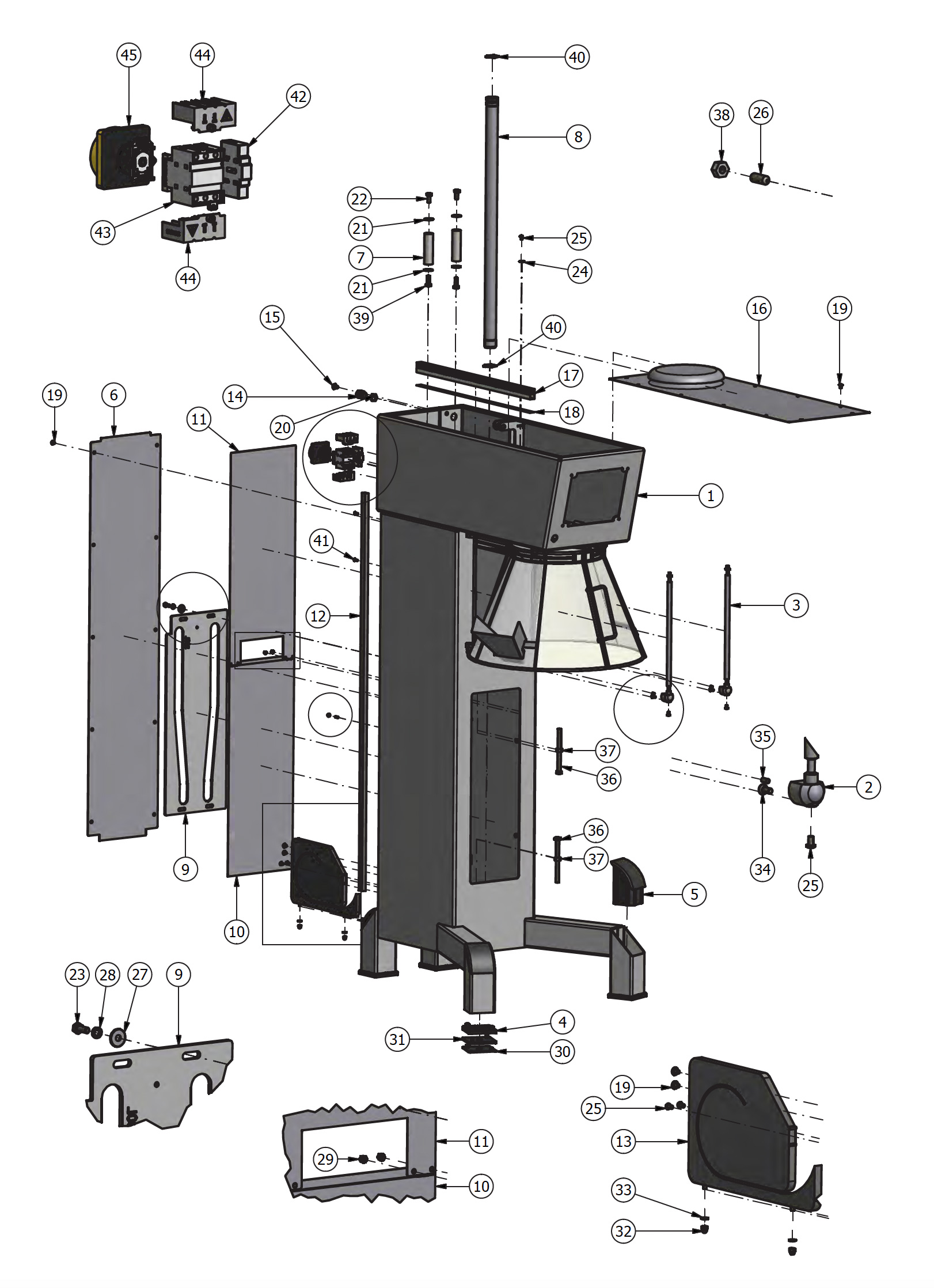 Varimixer ERGO100 VL4 - Spare Parts - machine column to machine no 10000xxxx 100001660