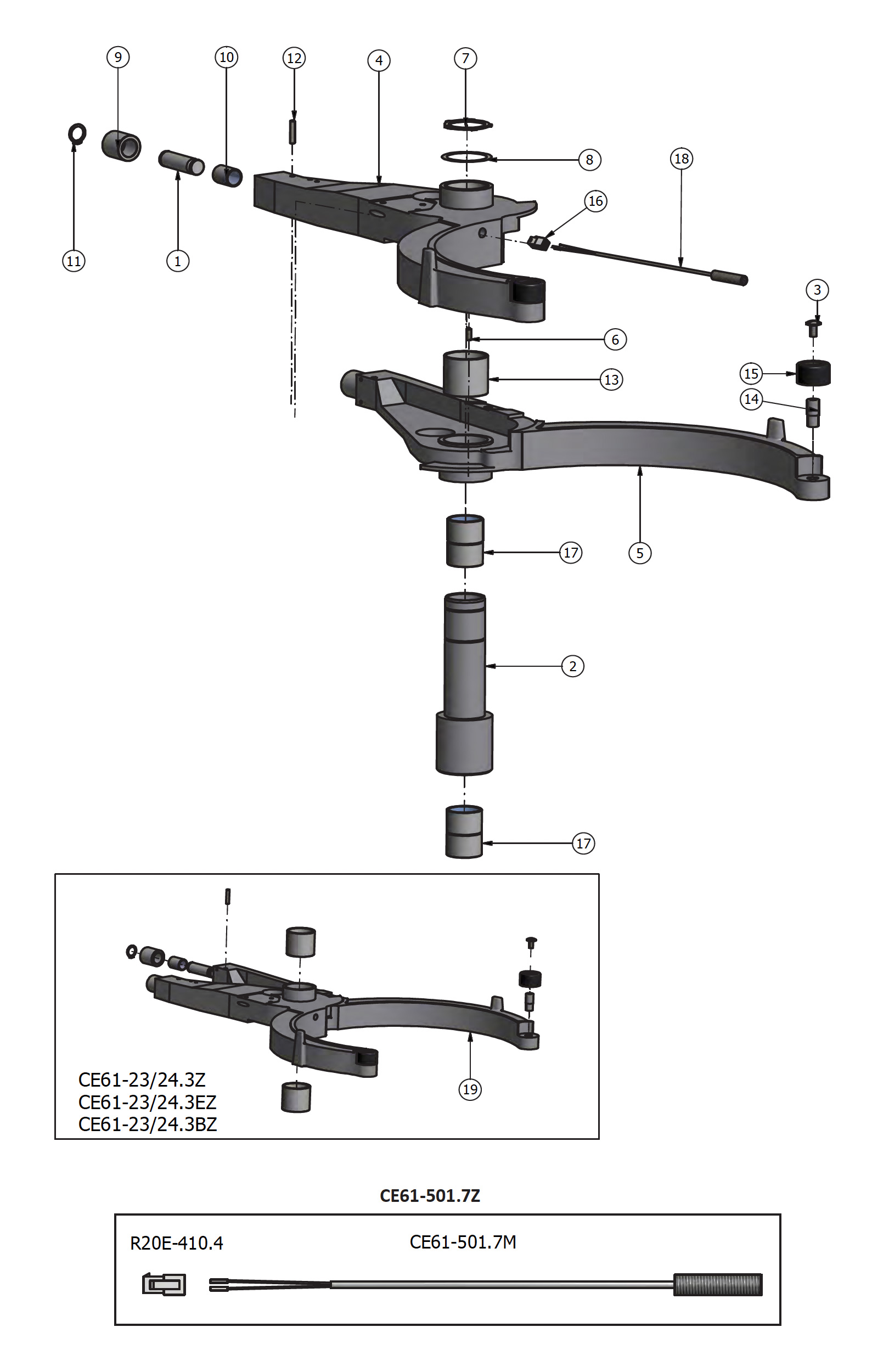 Varimixer ERGO60 VL4 - Spare Parts - bowl arms 60005549 60005968