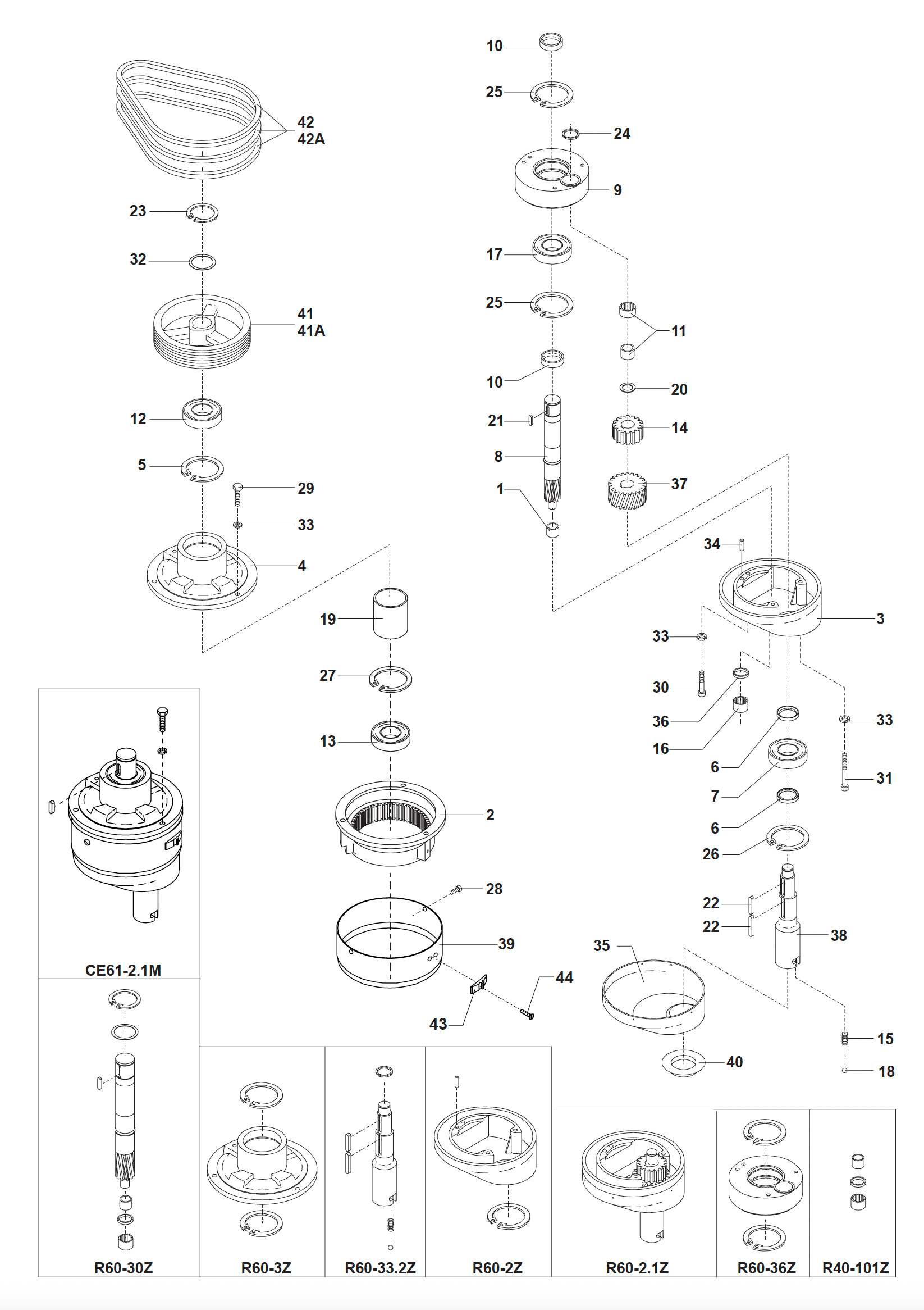 Varimixer ERGO60 VL4 - Reservedele - planetarisk hoved