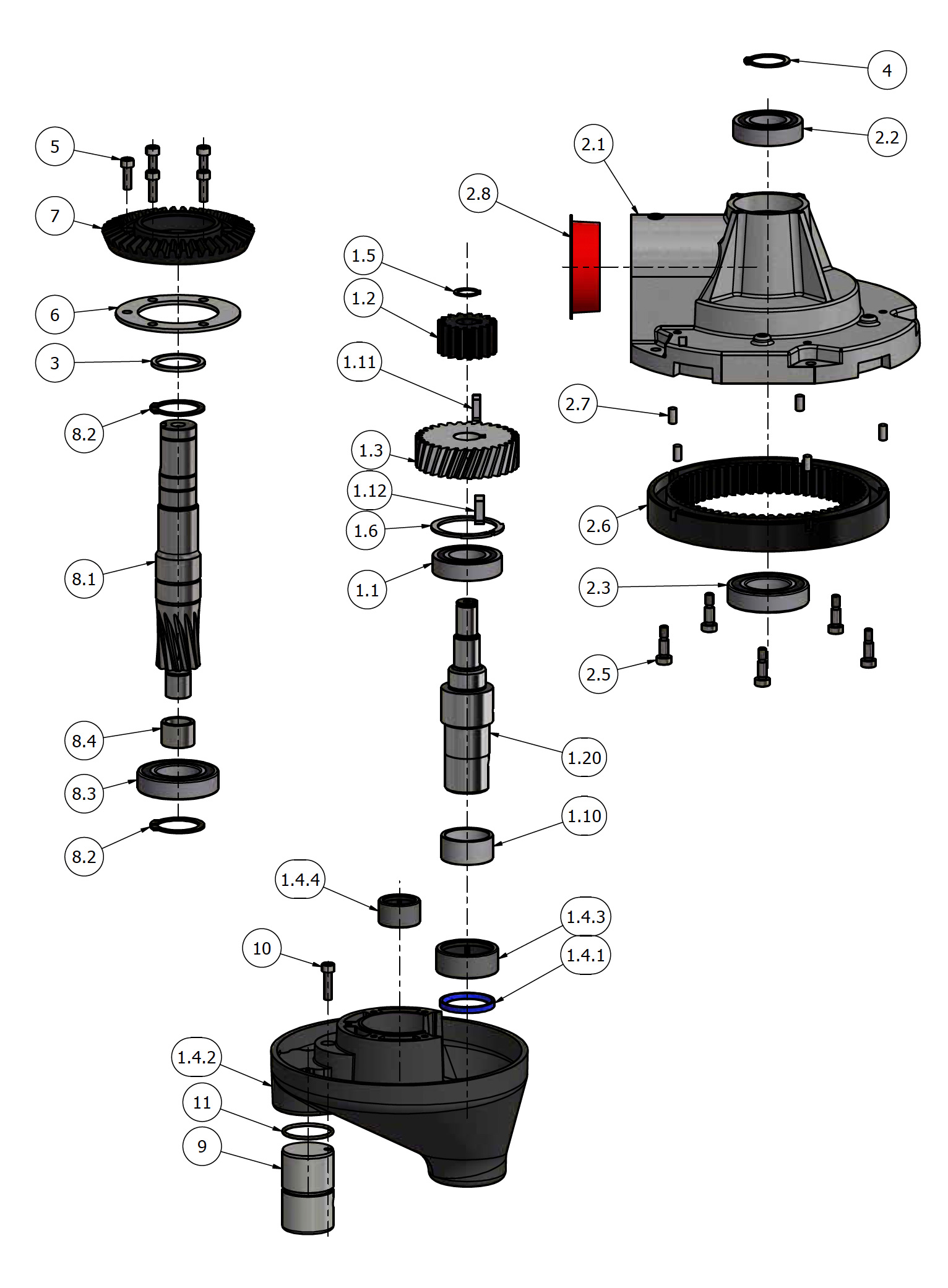 Varimixer KODIAK10 - Spare Parts - planetary head 01a