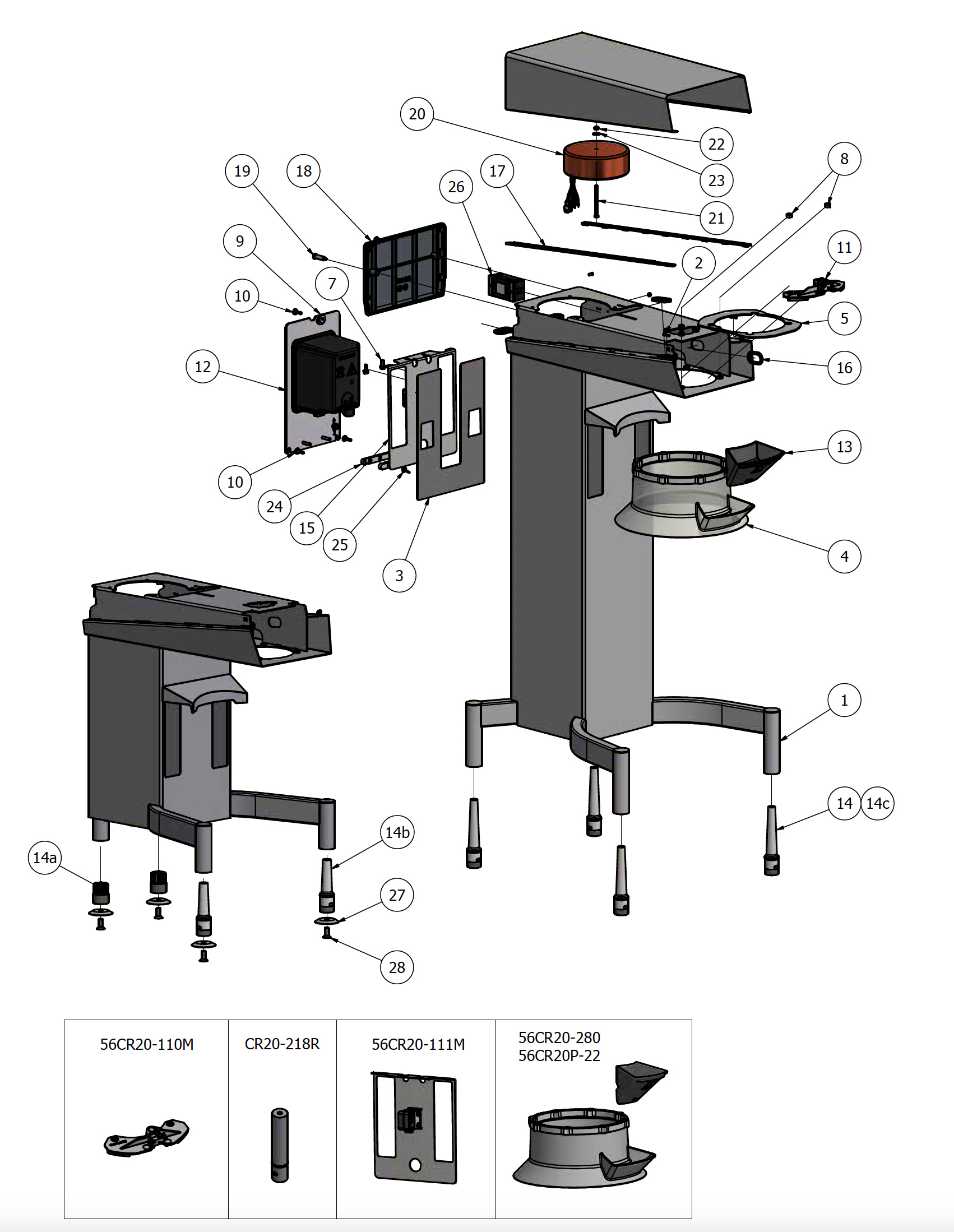 Varimixer KODIAK20 - Spare Parts - machine column