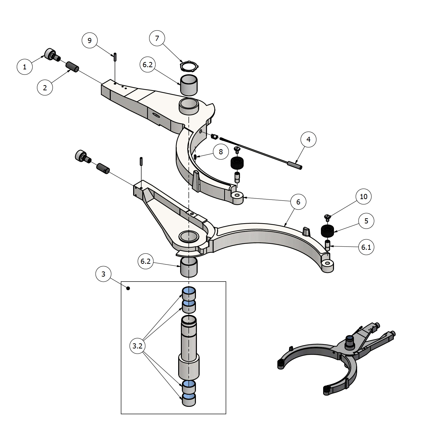 Varimixer ERGO60 VL5 - Spare Parts - bowl arms