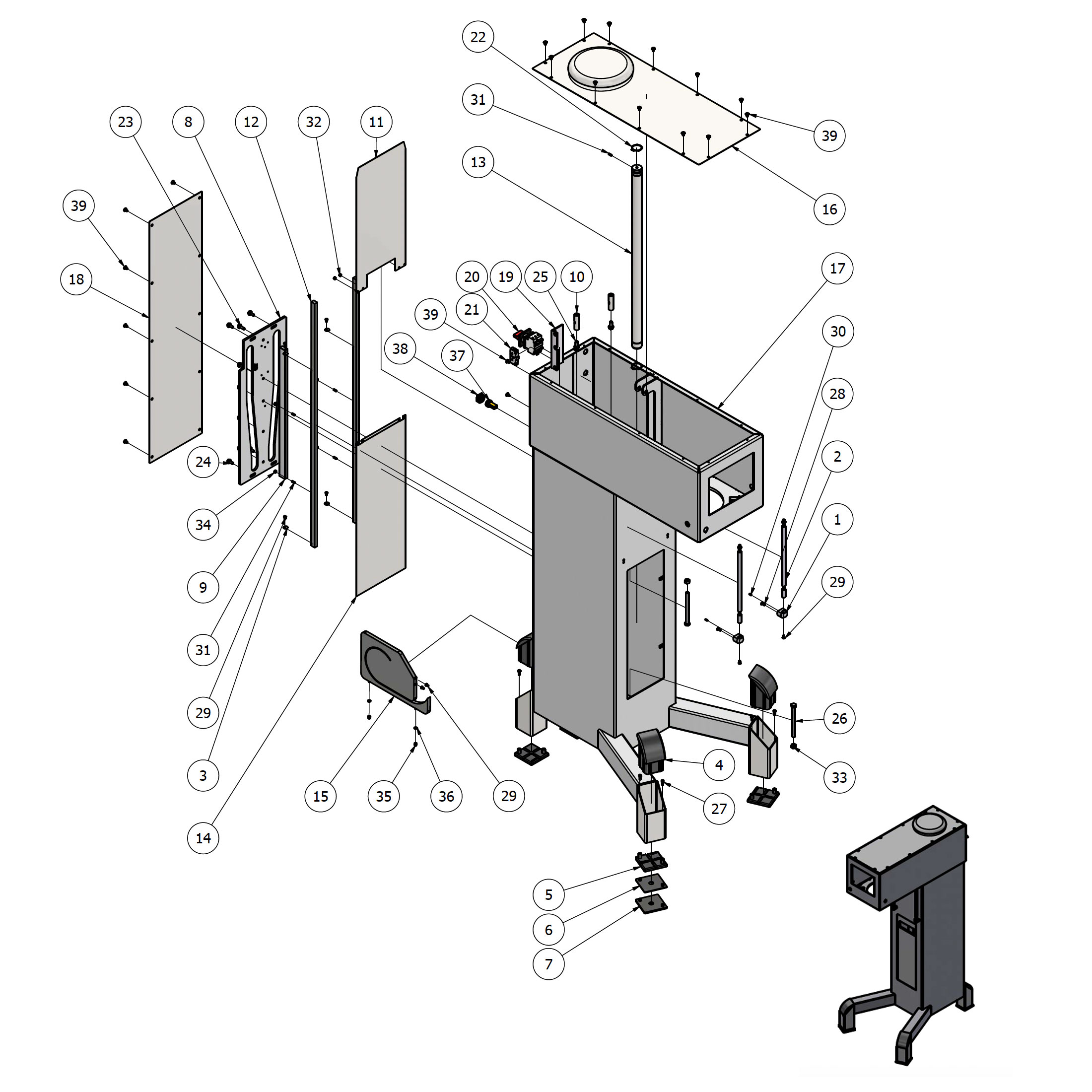 Varimixer ERGO60 VL5 - Spare Parts - machine column