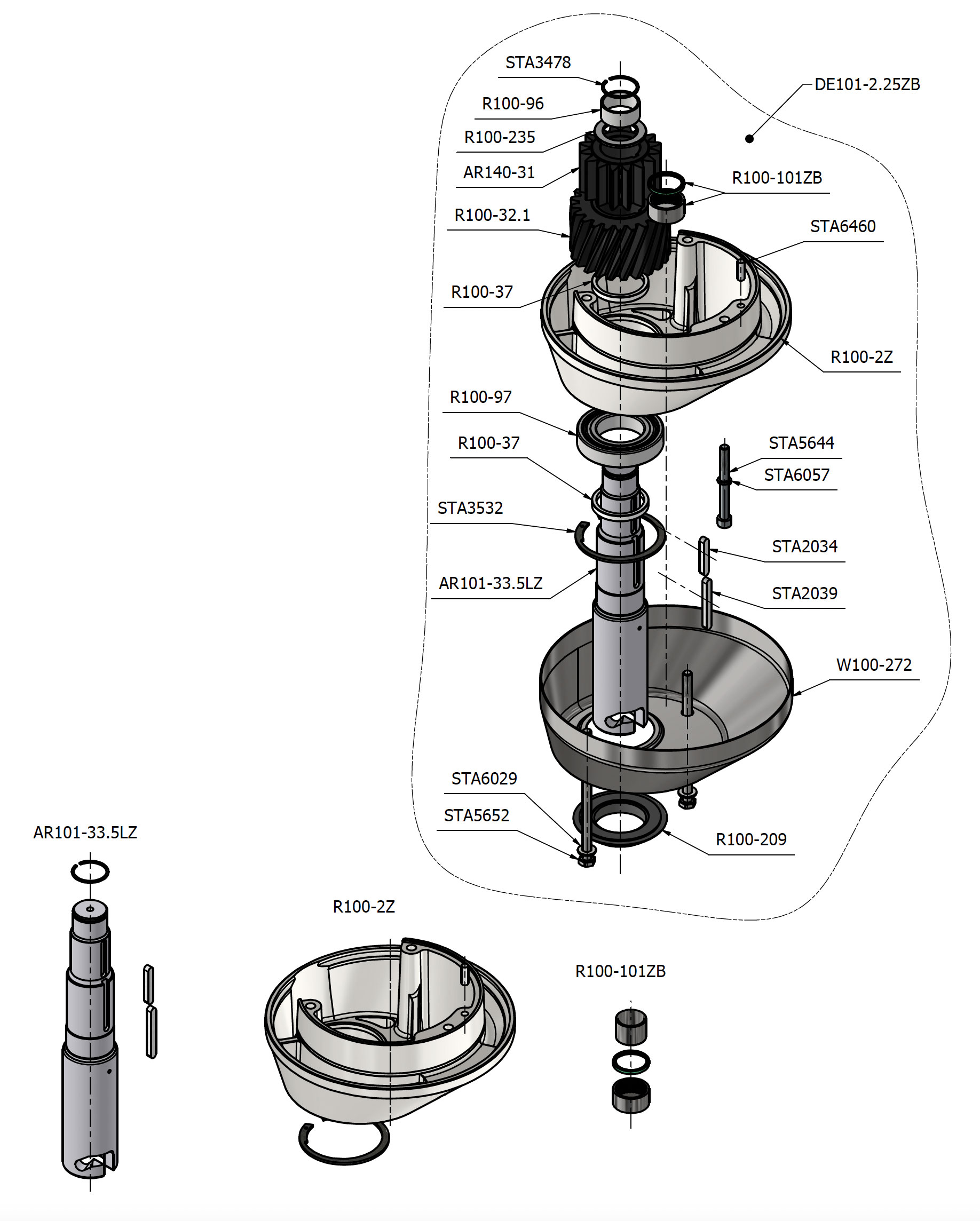 Varimixer ERGO100 VL5 - Spare Parts - planetary head lower part
