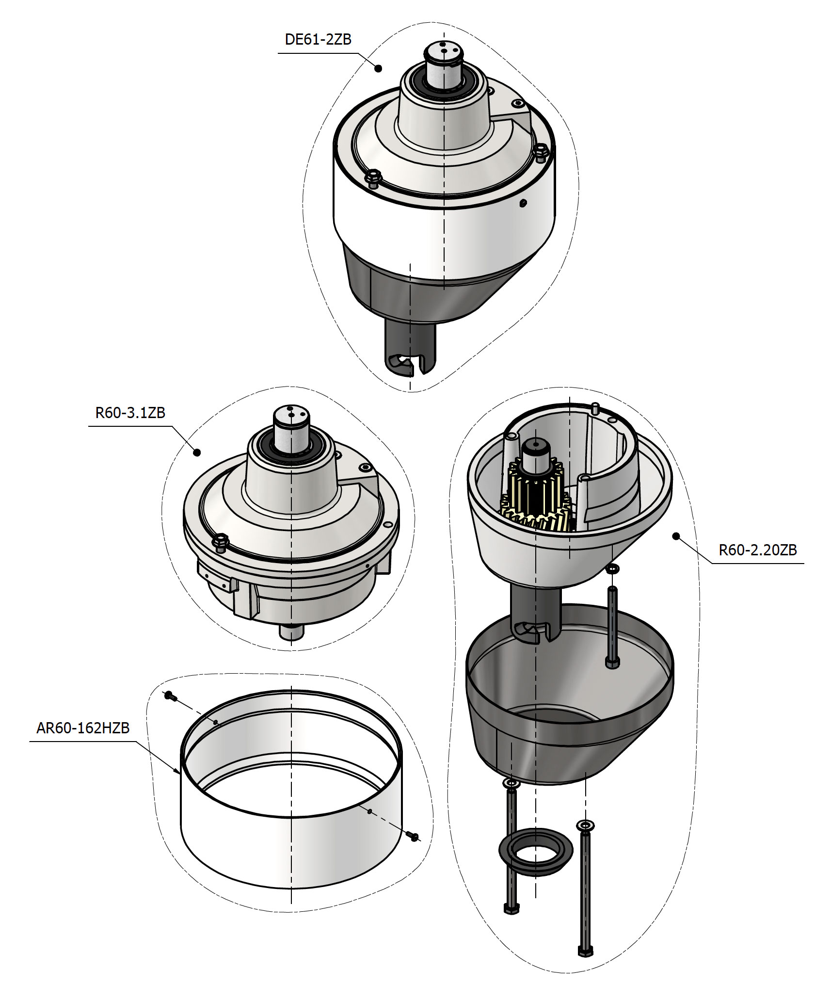 Varimixer ERGO60 VL5 - Reservedele - planetarisk hoved