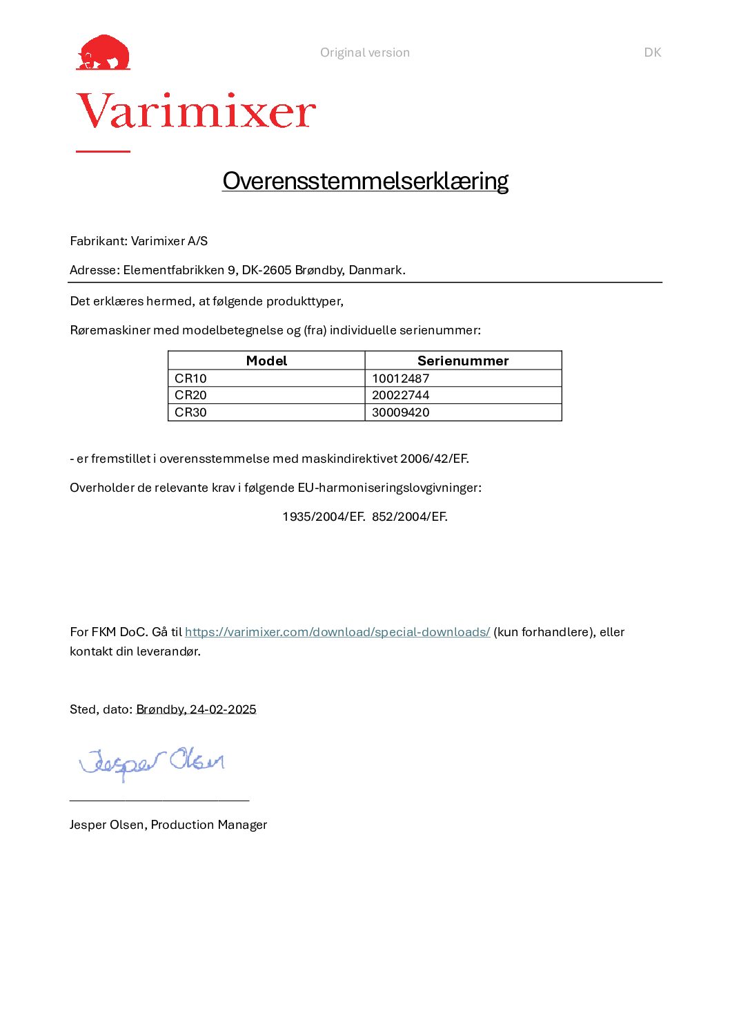Overensstemmelserklæring - KODIAK - Feb 2025 - DK Overensstemmelserklæring - DK - KODIAK