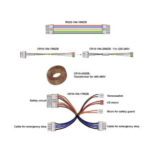 Wiring harness diagram with color-coded cables and two connector ends, labeled RN20-194.19MZB and CR10-194.15MZB among others.